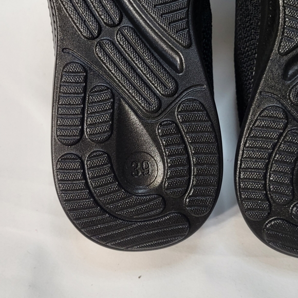 Veetqx Mens Black NWOT Woven Knit Slip-On Ultra-Breathable Lace Up Sneakers Sz 7 - Picture 9 of 9